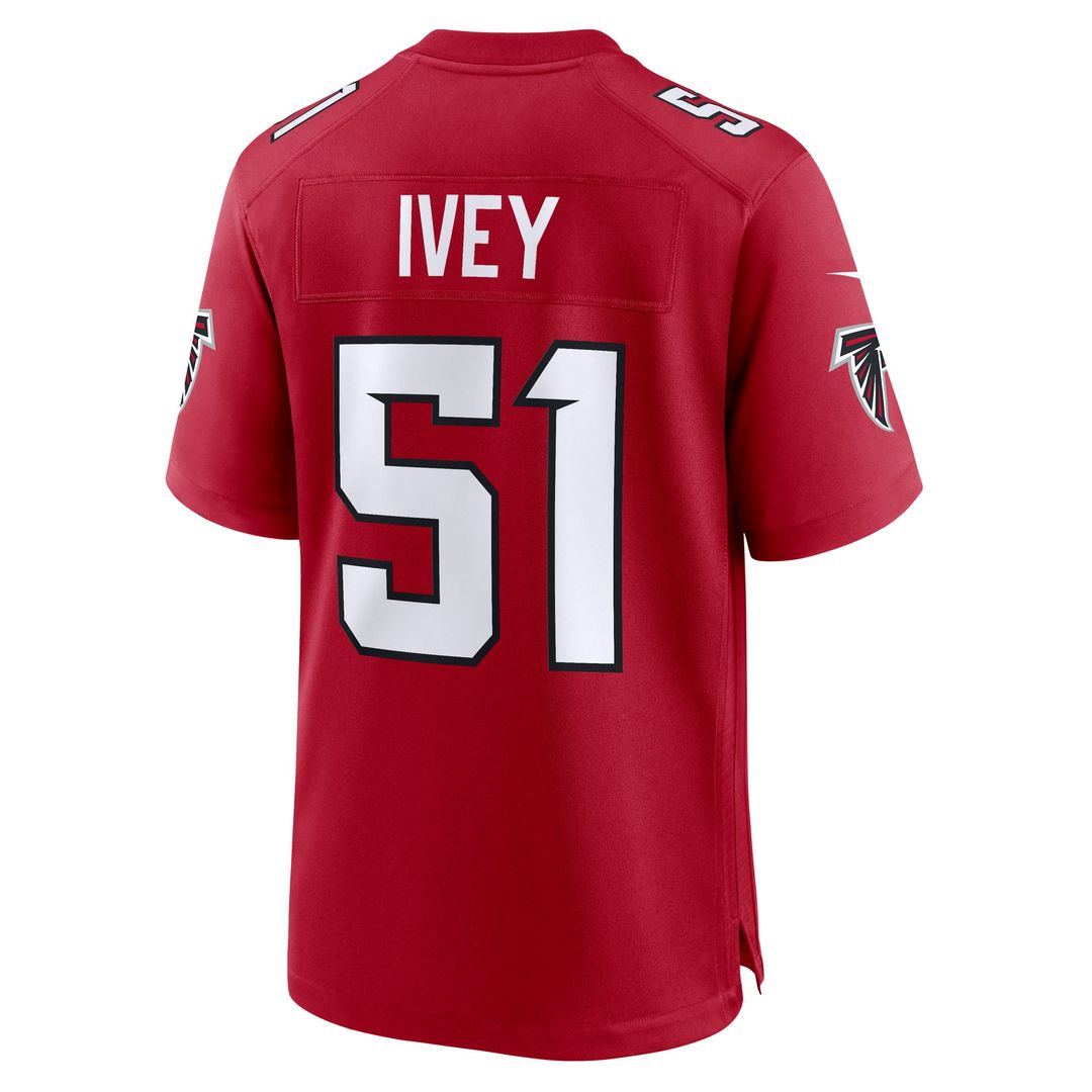 Men's Atlanta Falcons Jared Ivey Nike Red Team Game Jersey product image 3
