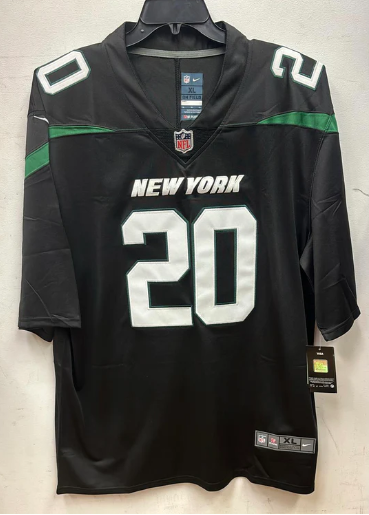 Breece Hall New York Jets Official NFL Nike Jersey black product image 2, provided for visual reference and product detail