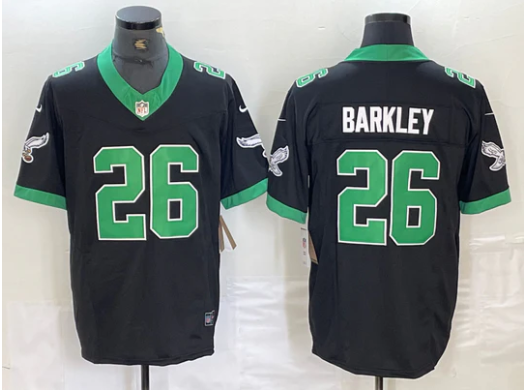 Saquon Barkley Philadelphia Eagles Jersey black throwback Nike product image 1, provided for visual reference and product