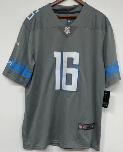Jared Goff Detroit Lions Jersey gray NIKE product image 2, provided for visual reference and product detail review