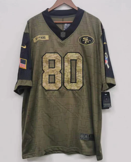 Jerry Rice San Francisco 49ers military salute to service Jersey product image 2, provided for visual reference and product