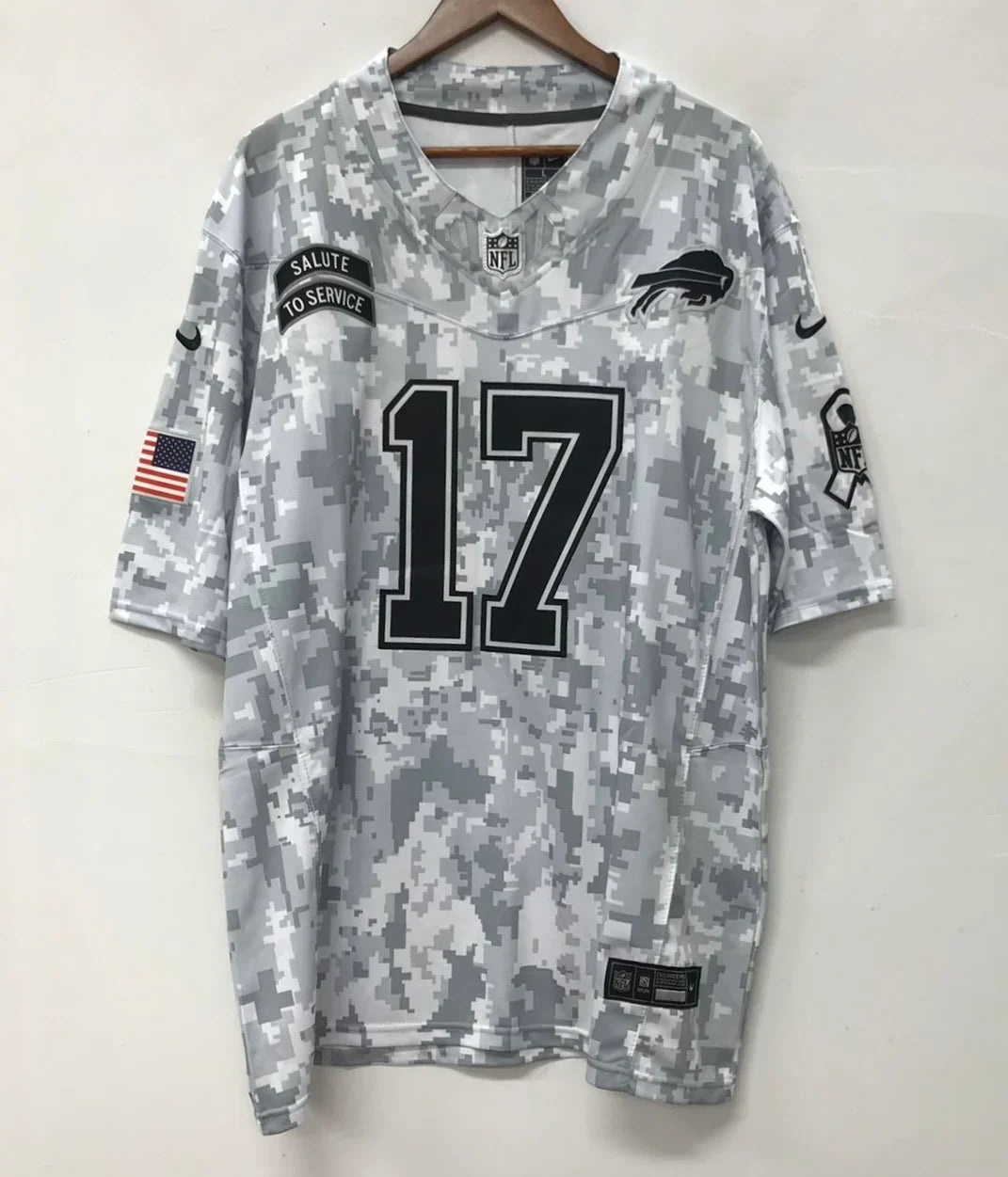 Josh Allen Buffalo Bills 2024 Nike NFL Salute to Service Jersey product image 3, provided for visual reference and product