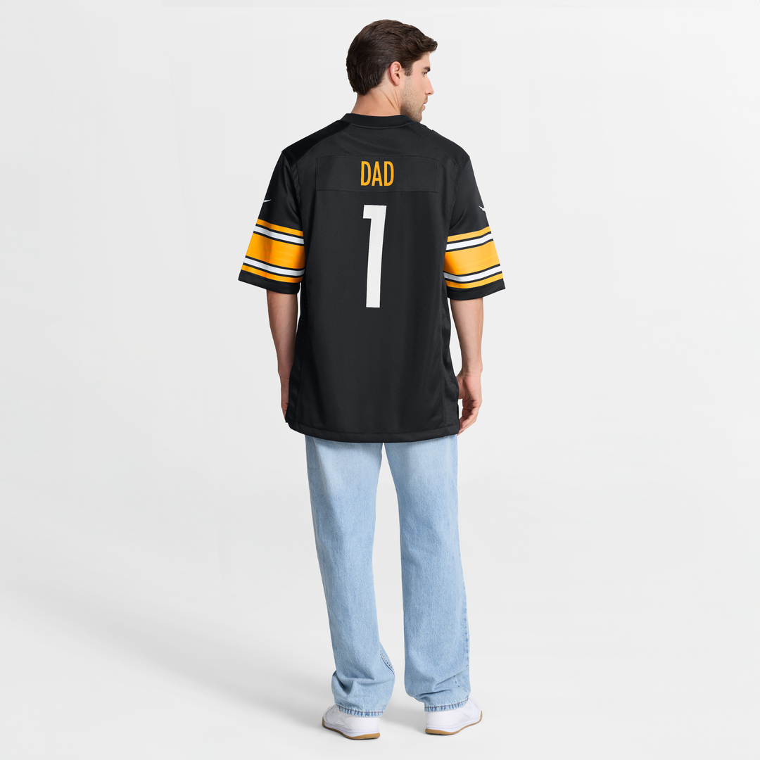 Men's Pittsburgh Steelers Number 1 Dad Nike Black Game product image 8