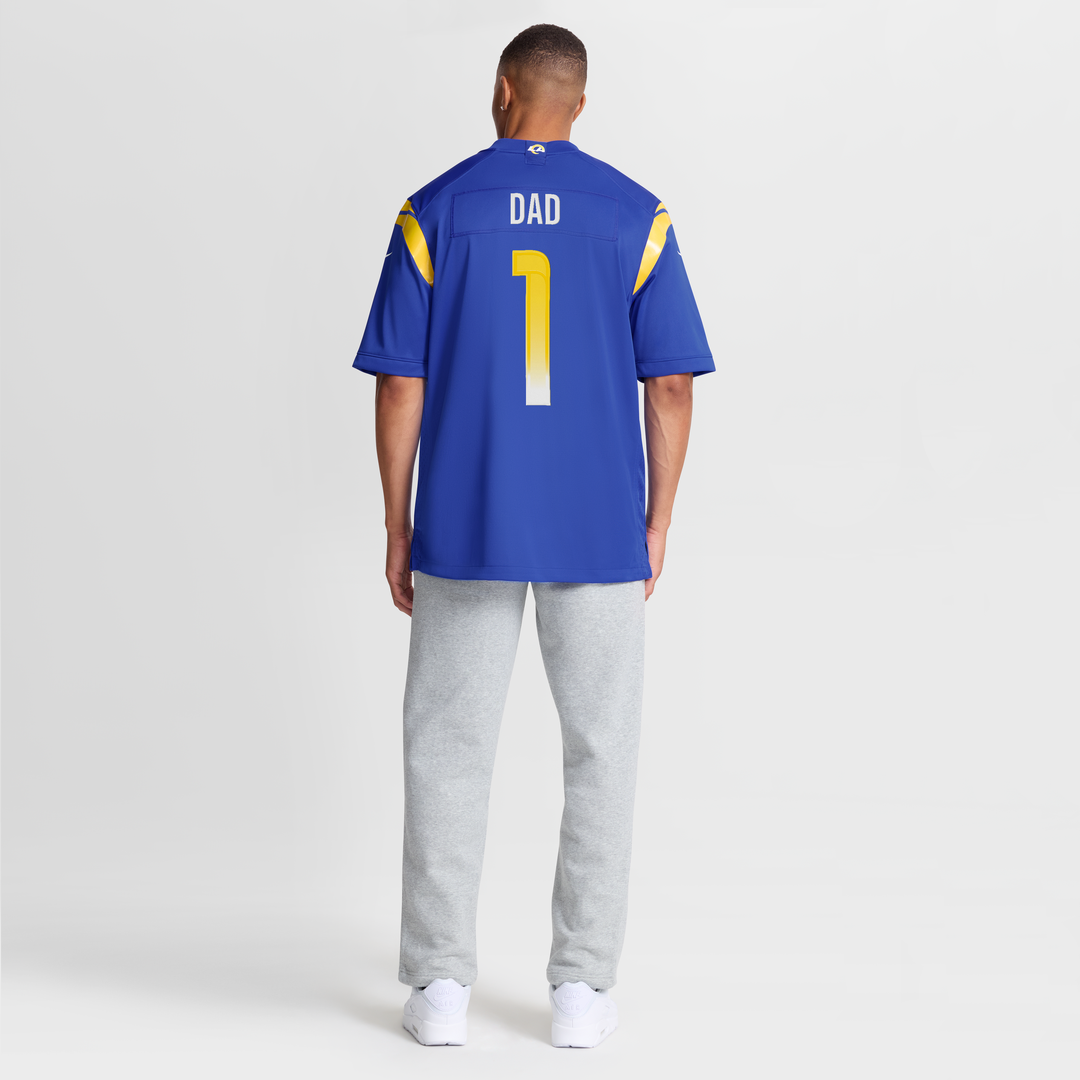 Men's Los Angeles Rams Number 1 Dad Nike Royal Game Jersey product image 8