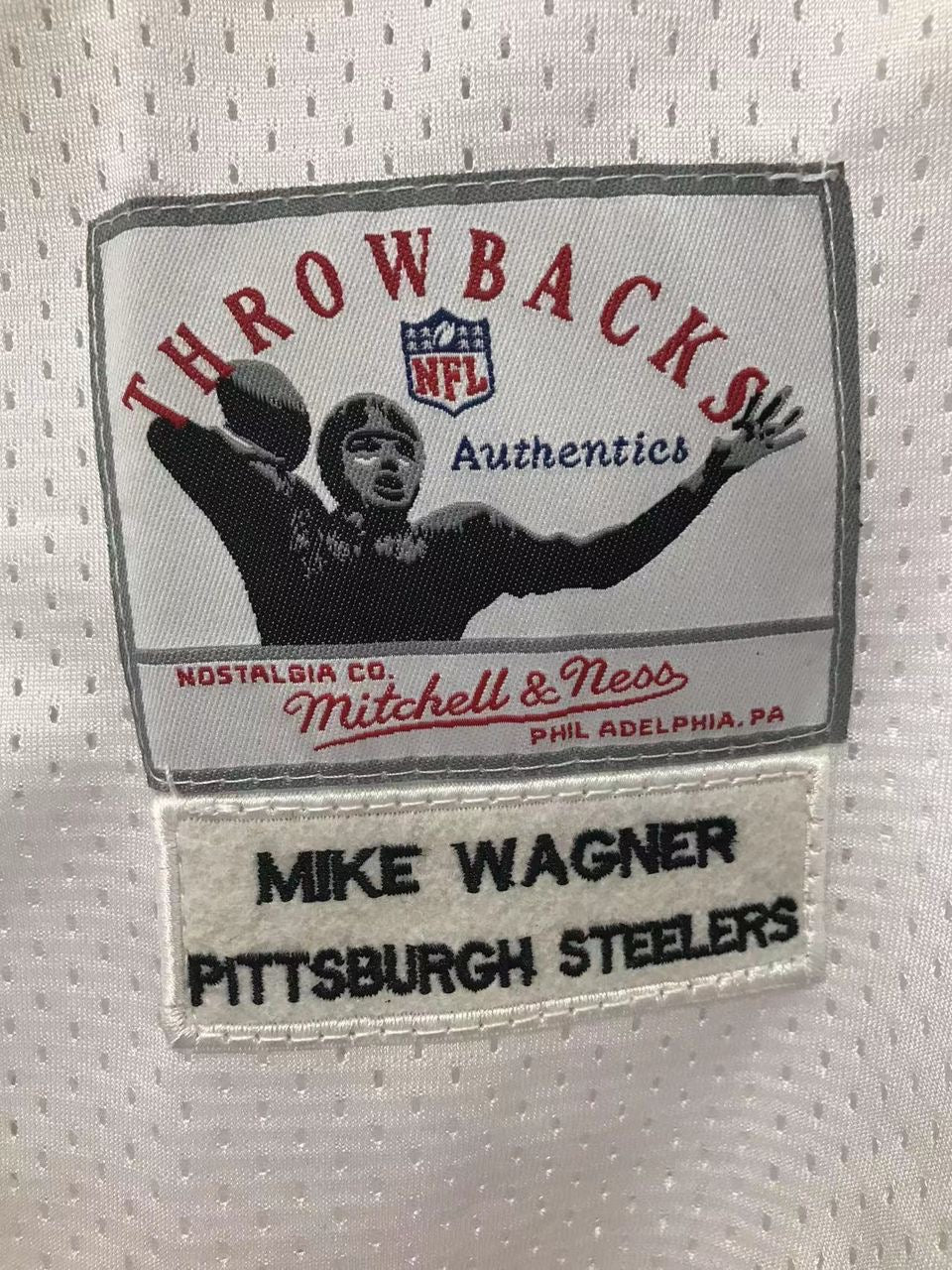 Mike Wagner Pittsburgh Steelers Jersey Mitchell & Ness white product image 3, provided for visual reference and product