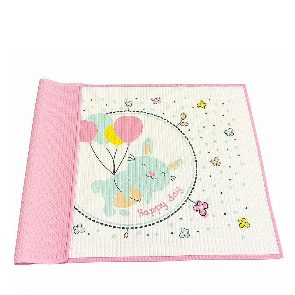 Lucky Baby Air-Filled Rubber Cot Sheet (Printed L) - Bunny / Pink