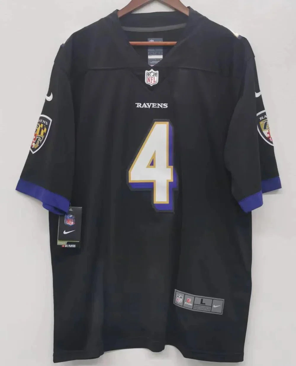 Zay Flowers Baltimore Ravens official Nike Jersey black product image 2, provided for visual reference and product detail