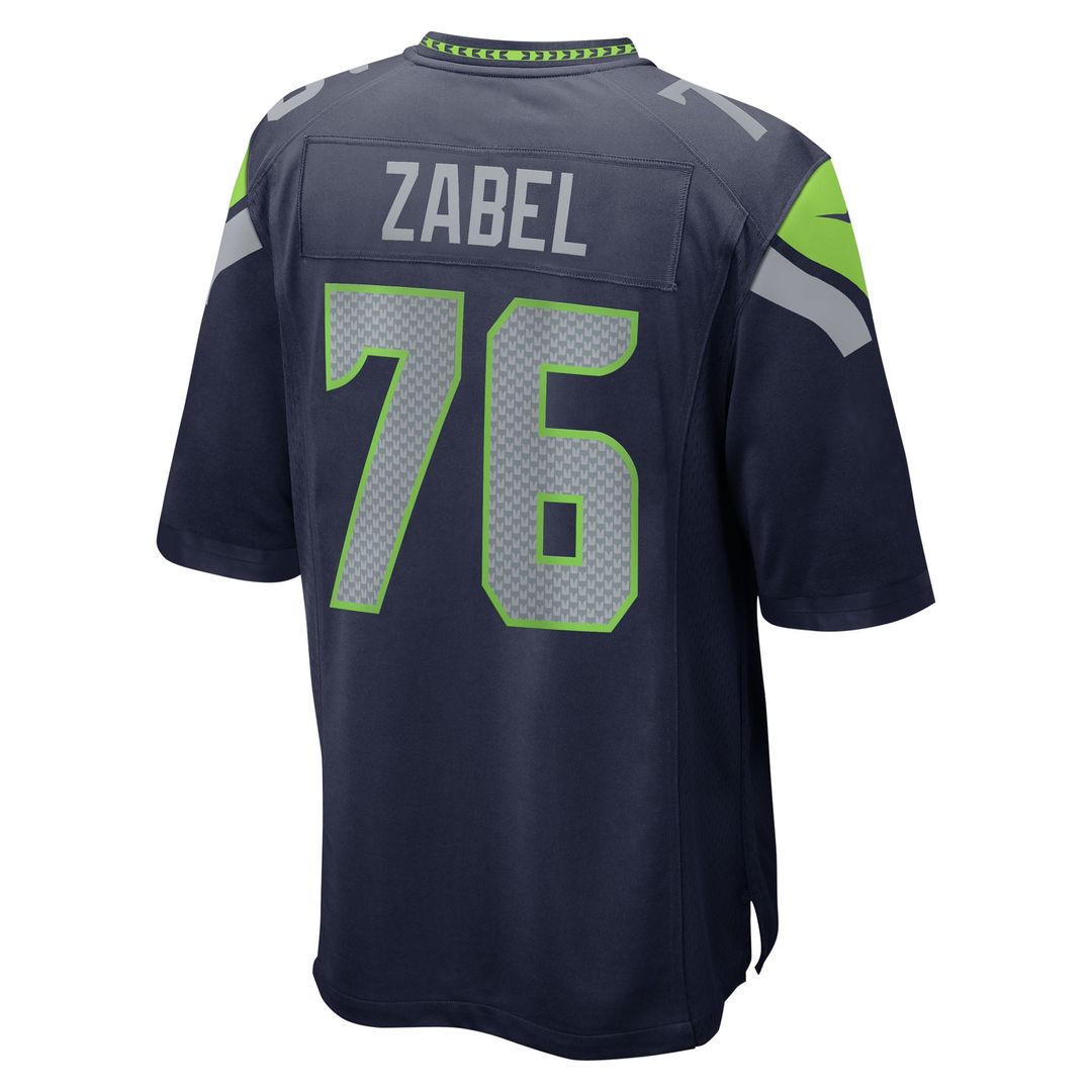 Men's Seattle Seahawks Grey Zabel Nike Navy Team Game Jersey product image 3