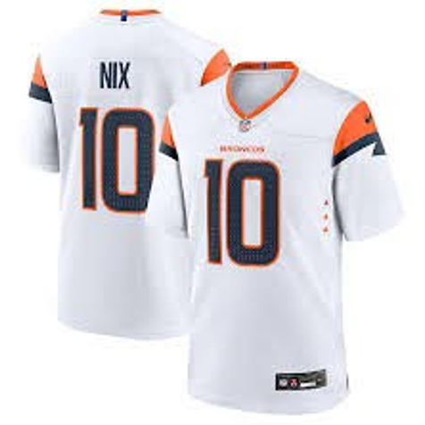 Bo Nix Denver Broncos NFL Jersey Nike white product image 1, provided for visual reference and product detail review