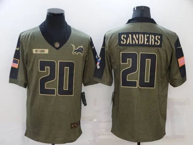 Barry Sanders YOUTH Detroit Lions Official NFL Salute To Service Jersey product image 1, provided for visual reference and