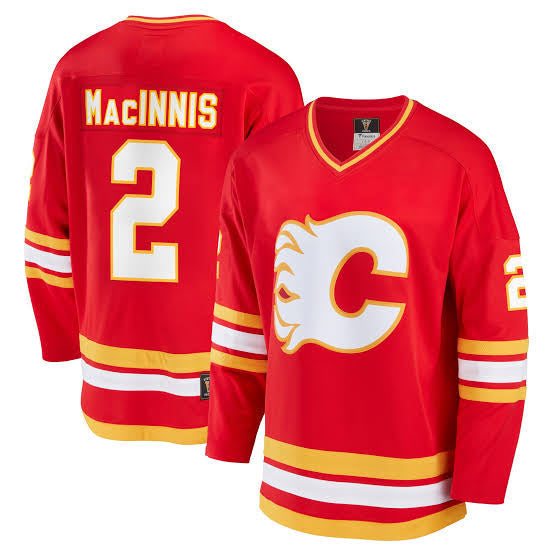Al MacInnis Calgary Flames Official NHL Adidas Jersey product image 1, provided for visual reference and product detail