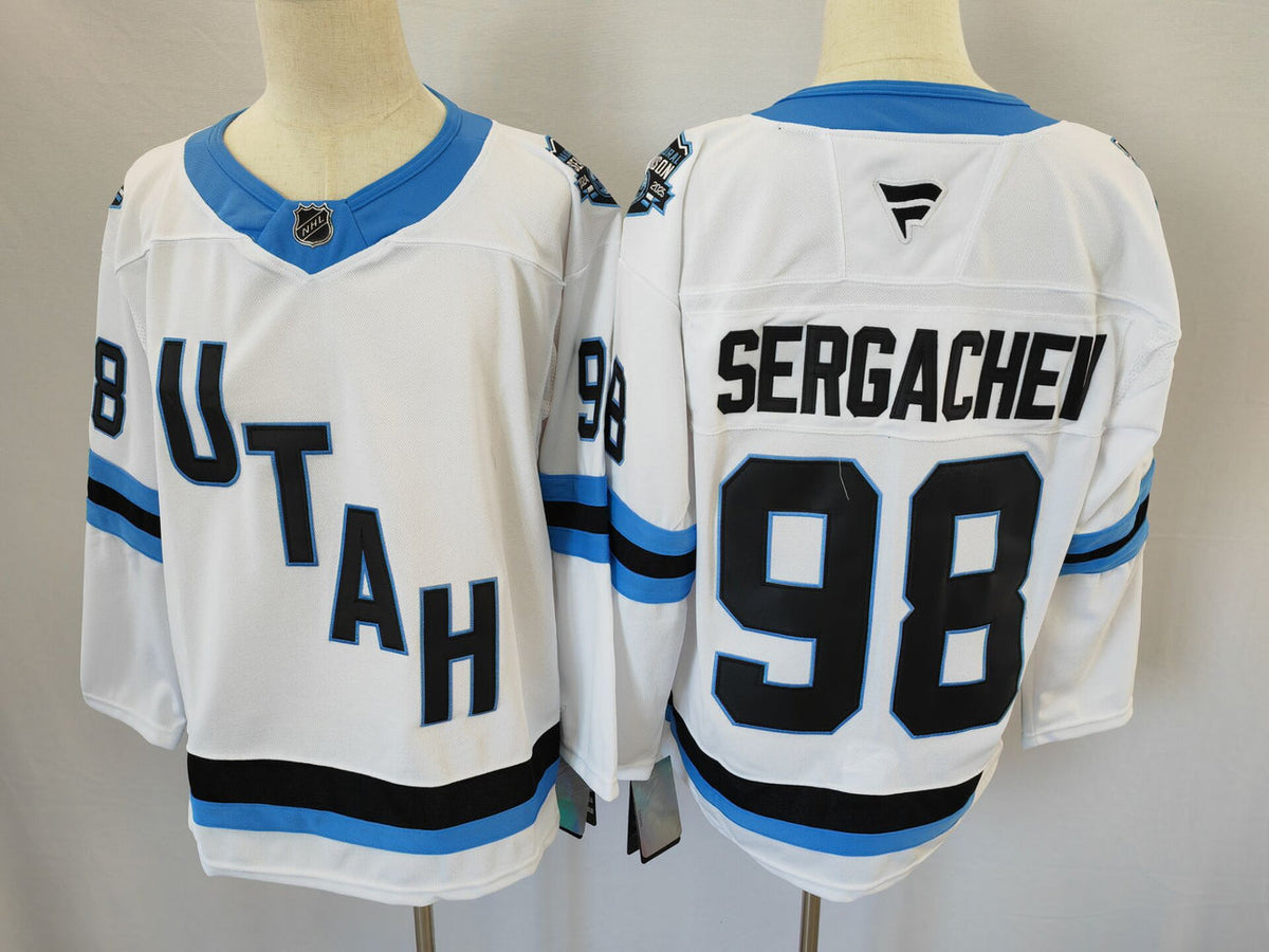 Mikhail Sergachev Utah Hockey Club Official NHL Fanatics Jersey white product image 1, provided for visual reference and