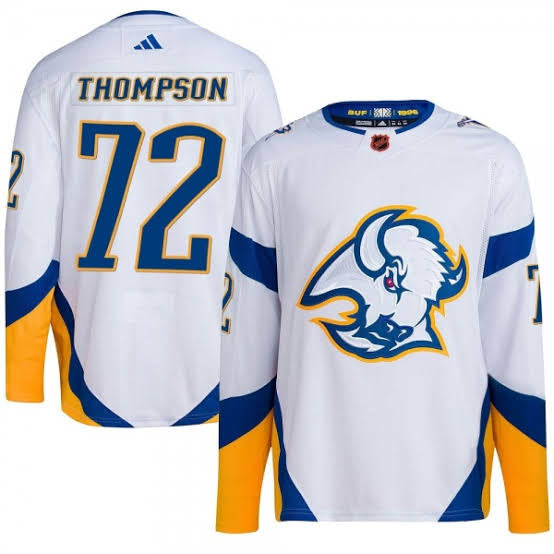 Tage Thompson Buffalo Sabres Official NHL Adidas Jersey white product image 1, provided for visual reference and product