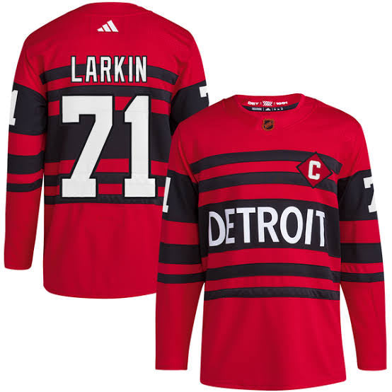 Dylan Larkin Detroit Red Wings Official NHL Adidas Reverse Retro Jersey product image 1, provided for visual reference and