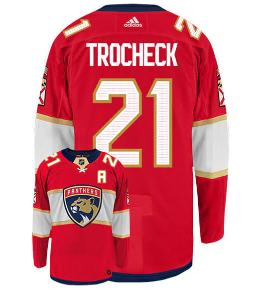 Vincent Trocheck Florida Panthers Official NHL Adidas Jersey product image 1, provided for visual reference and product