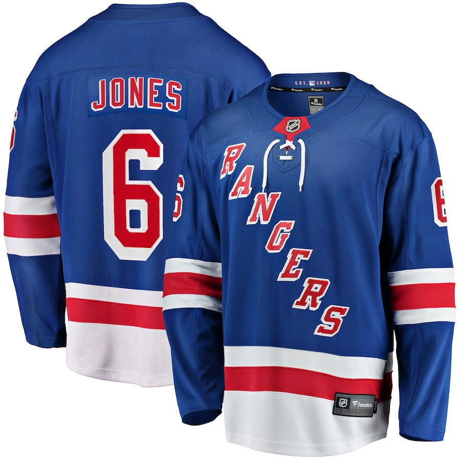 Zac Jones New York Rangers Jersey Adidas product image 1, provided for visual reference and product detail review