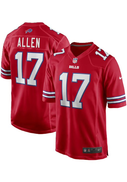 Josh Allen YOUTH KIDS Buffalo Bills Official NFL Nike Jersey red product image 1, provided for visual reference and product