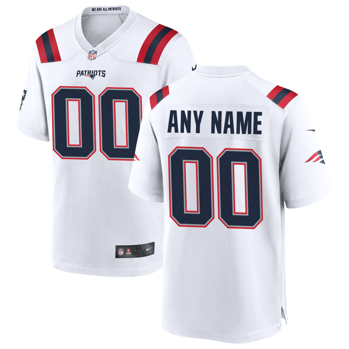 New England Patriots Any Name & Number customized YOUTH KIDS Official NFL Jersey white product image 1, provided for visual