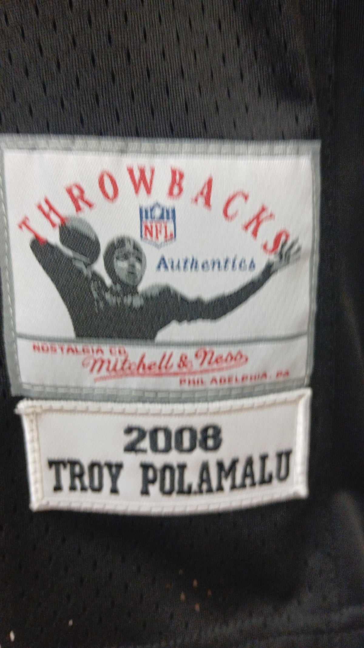 Troy Polamalu Youth Kids Pittsburgh Steelers 2008 Official NFL Mitchell & Ness Jersey product image 3, provided for visual