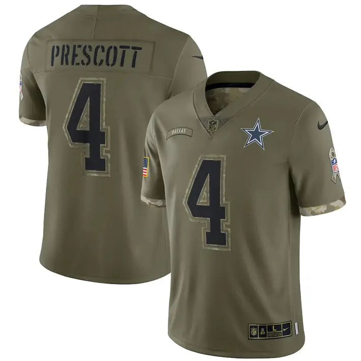 Dak Prescott YOUTH KIDS Dallas Cowboys Official NFL Nike Salute to Service Jersey product image 1, provided for visual