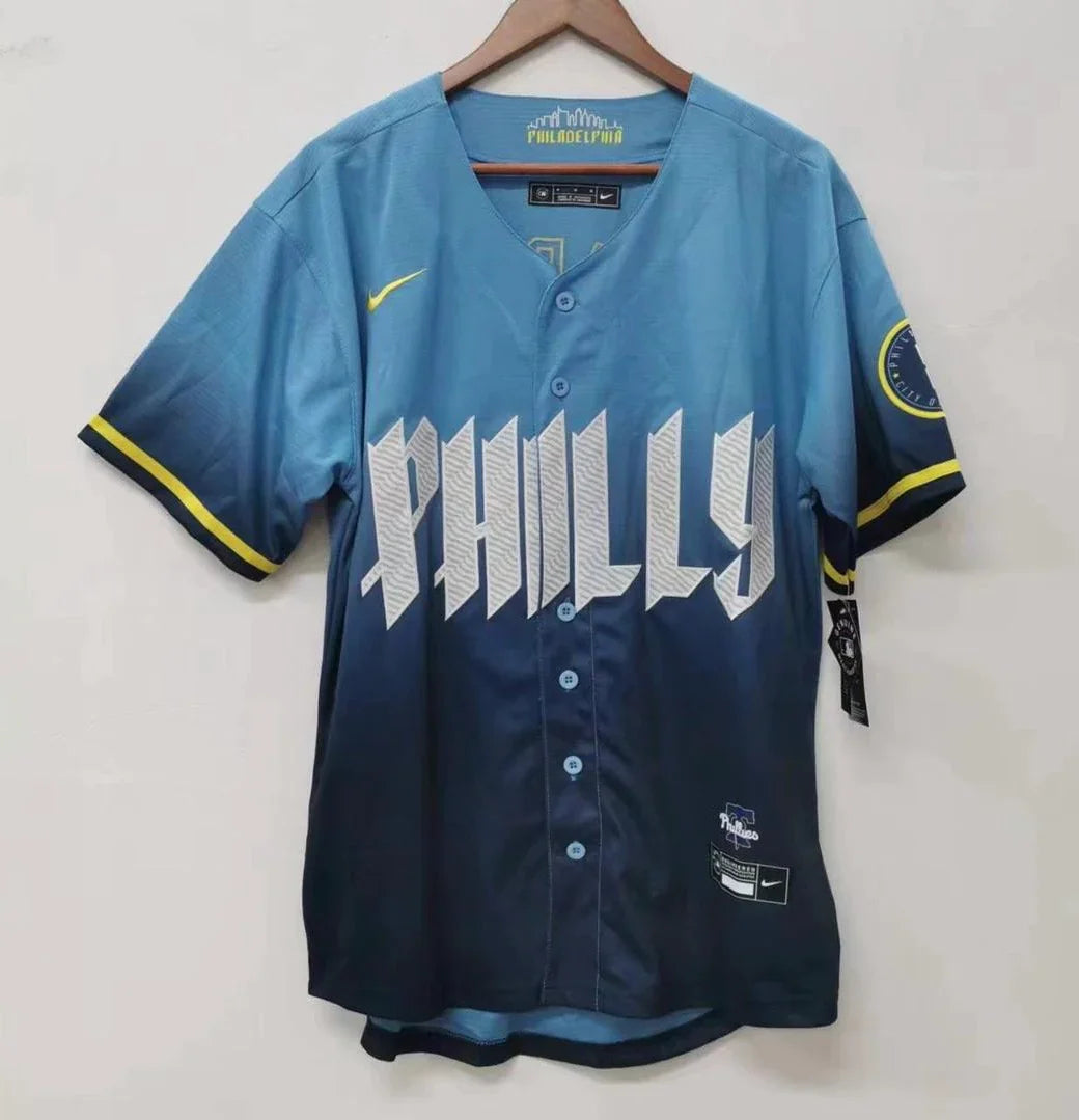Brandon Marsh Philadelphia Phillies Blue City Connect MLB Limited Jersey product image 2, provided for visual reference and