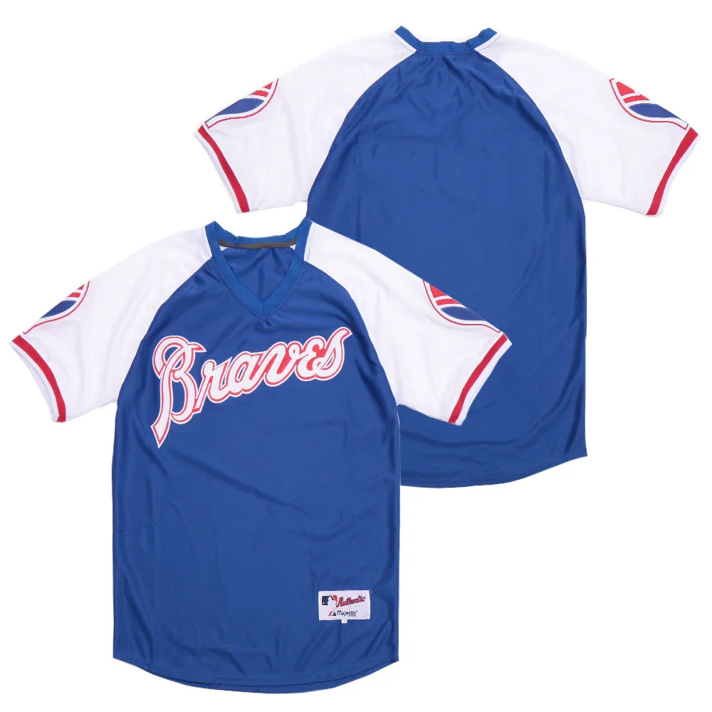 Atlanta Braves Jersey Majestic pullover No Name on back product image 1, provided for visual reference and product detail