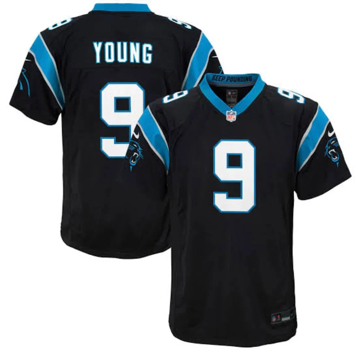 Bryce Young Carolina Panthers Official NFL NIKE Jersey Black product image 1, provided for visual reference and product