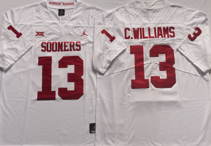 Caleb Williams Oklahoma Sooners Jersey Nike & numbers White product image 1, provided for visual reference and product