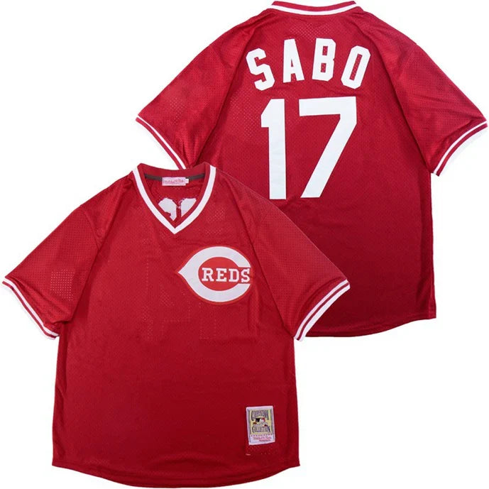 Chris Sabo Cincinnati Reds Jersey Mitchell & Ness red product image 1, provided for visual reference and product detail