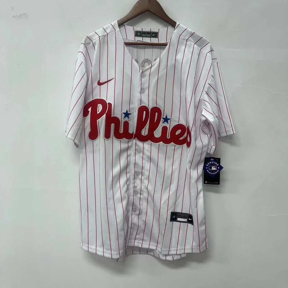 Christopher Sanchez Philadelphia Phillies Jersey white pinstripes Nike product image 2, provided for visual reference and