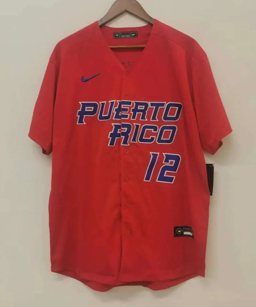 Francisco Lindor Puerto Rico Jersey Nike Red product image 3, provided for visual reference and product detail review