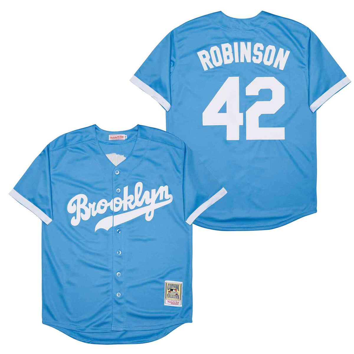 Jackie Robinson Brooklyn Dodgers Jersey Mitchell & Ness light blue product image 1, provided for visual reference and