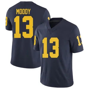 Jake Moody Michigan Wolverines Official NCAA Jersey #13 Blue product image 1, provided for visual reference and product
