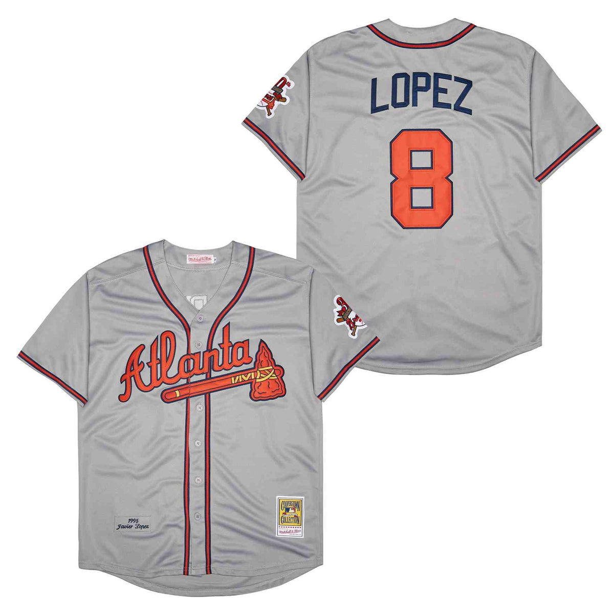 Javier Lopez Atlanta Braves 1995 Mitchell & Ness gray product image 1, provided for visual reference and product detail