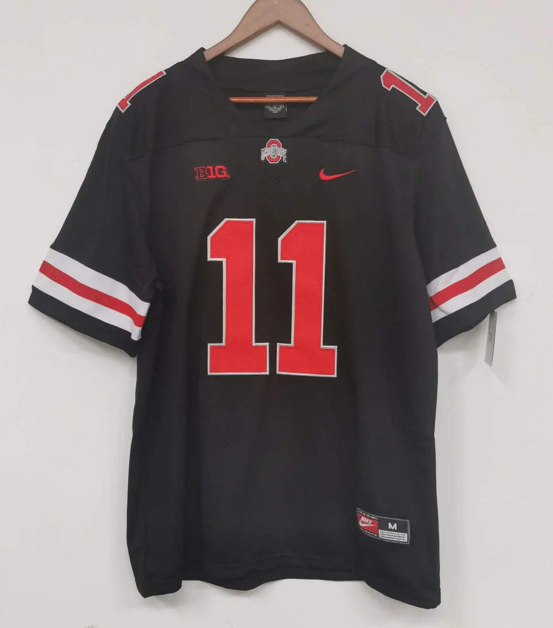 Jaxon Smith-Njigba Ohio State Buckeyes jersey Nike Black with red numbers product image 2, provided for visual reference and