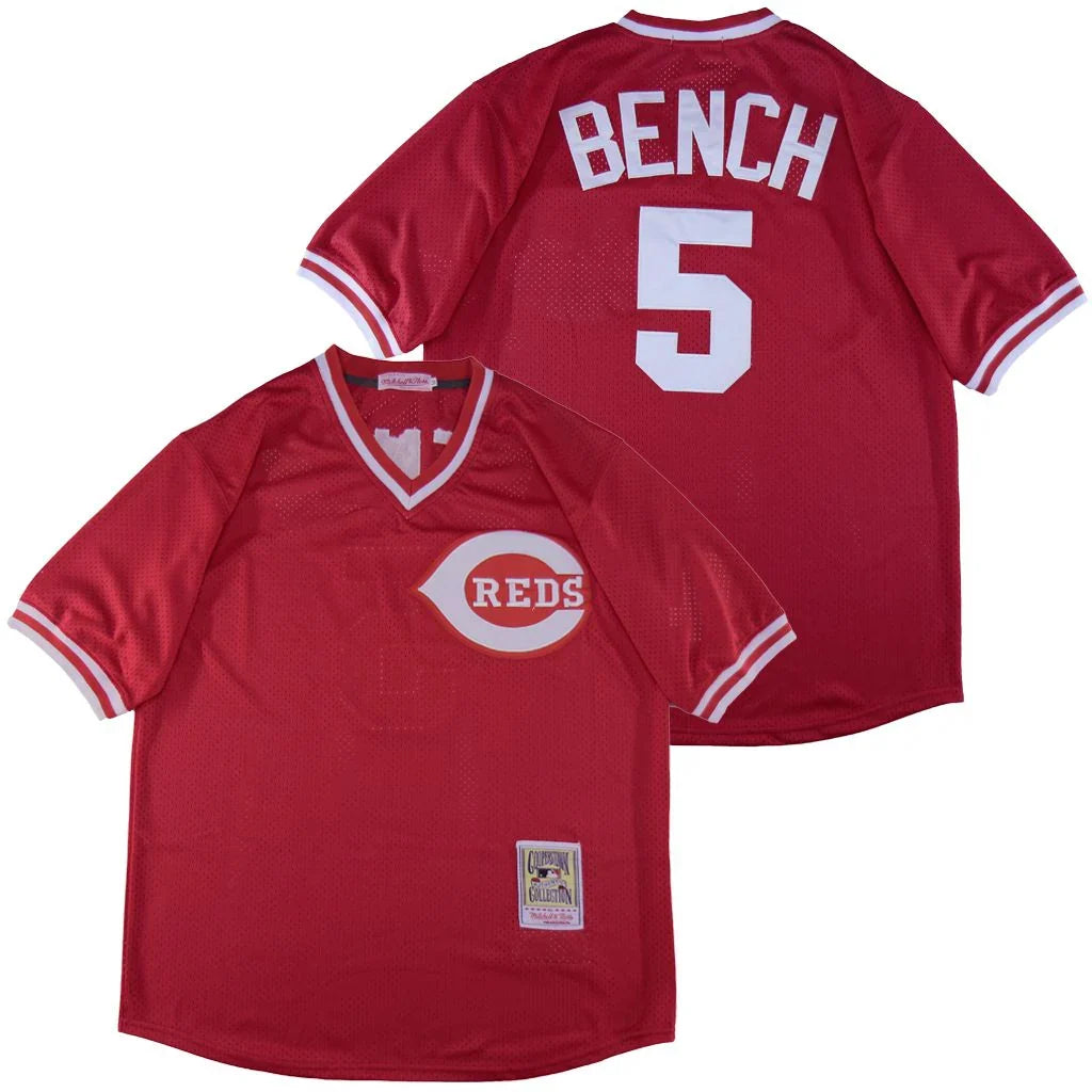 Johnny Bench Cincinnati Reds Jersey Mitchell & Ness product image 1, provided for visual reference and product detail review