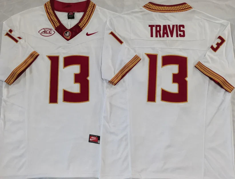Jordan Travis Florida State Seminoles Jersey NIKE white product image 1, provided for visual reference and product detail