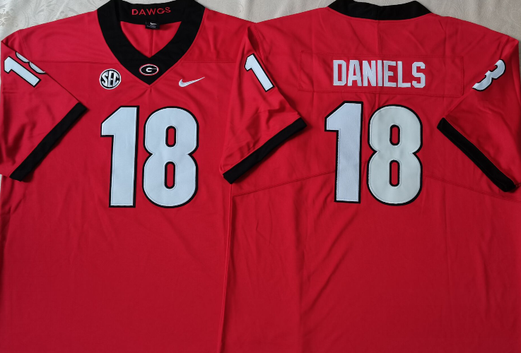 JT Daniels Georgia Bulldogs Jersey Nike red product image 1, provided for visual reference and product detail review