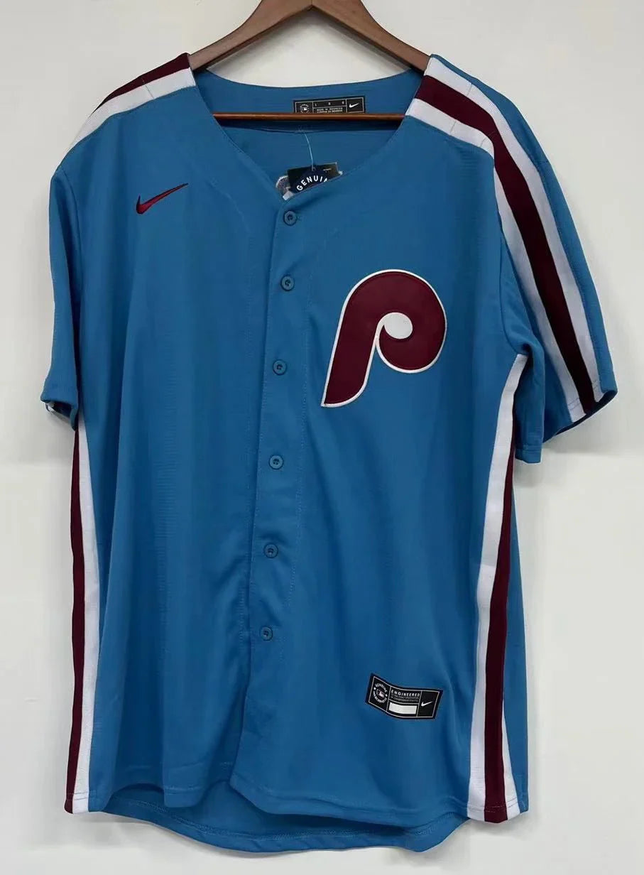 Kyle Schwarber Philadelphia Phillies Jersey blue product image 2, provided for visual reference and product detail review