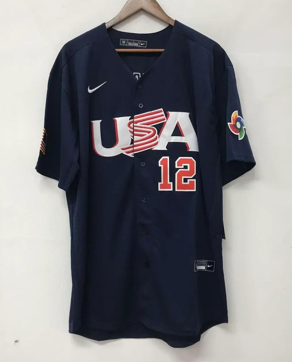 Kyle Schwarber Team USA Baseball Jersey Nike blue product image 3, provided for visual reference and product detail review