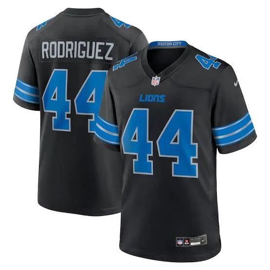 Malcolm Rodríguez Detroit Lions Official NFL Nike Jersey black product image 1, provided for visual reference and product
