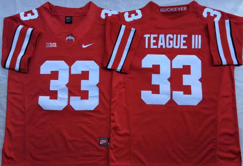 Master Teague Ohio State Buckeyes Jersey red product image 1, provided for visual reference and product detail review