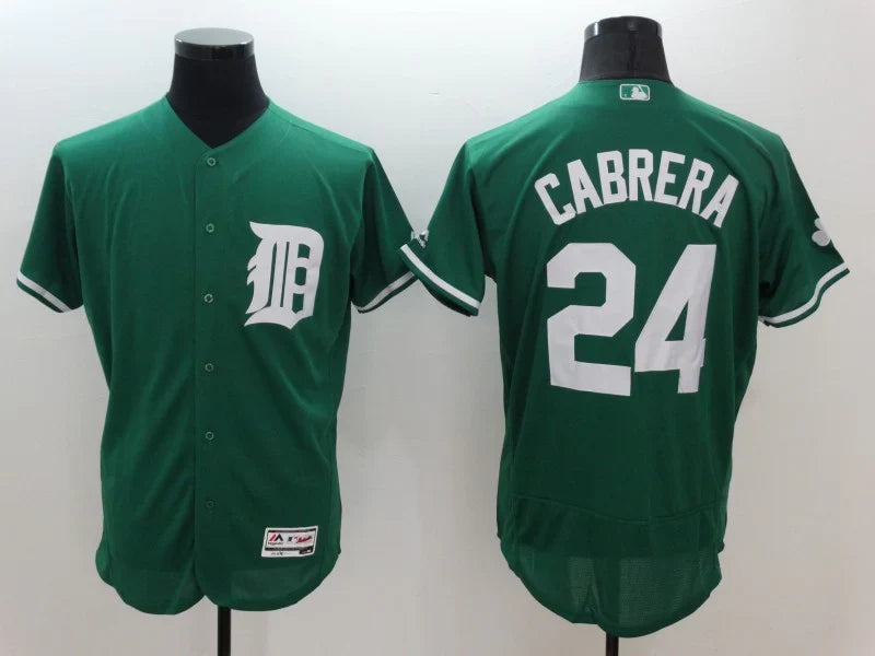 Miguel Cabrera Detroit Tigers St. Patrick’s Day Green Jersey product image 1, provided for visual reference and product