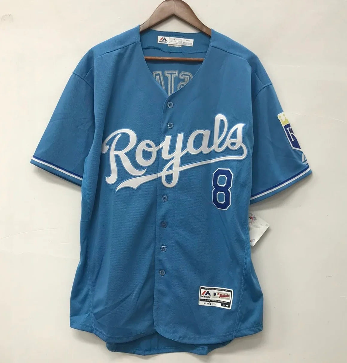 Mike Moustakas Kansas City Royals Jersey Majestic product image 3, provided for visual reference and product detail review