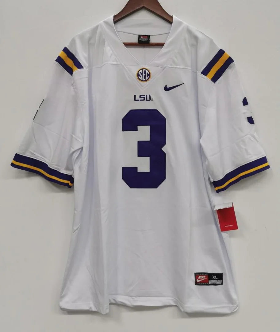 Odell Beckham Jr. LSU Tigers Jersey White product image 3, provided for visual reference and product detail review