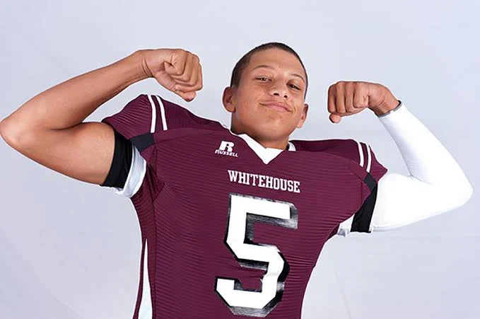 Patrick Mahomes Whitehouse Texas High School Jersey red product image 2, provided for visual reference and product detail