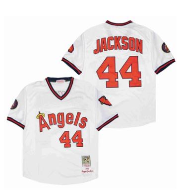 Reggie Jackson California Angels Anaheim Jersey white product image 1, provided for visual reference and product detail
