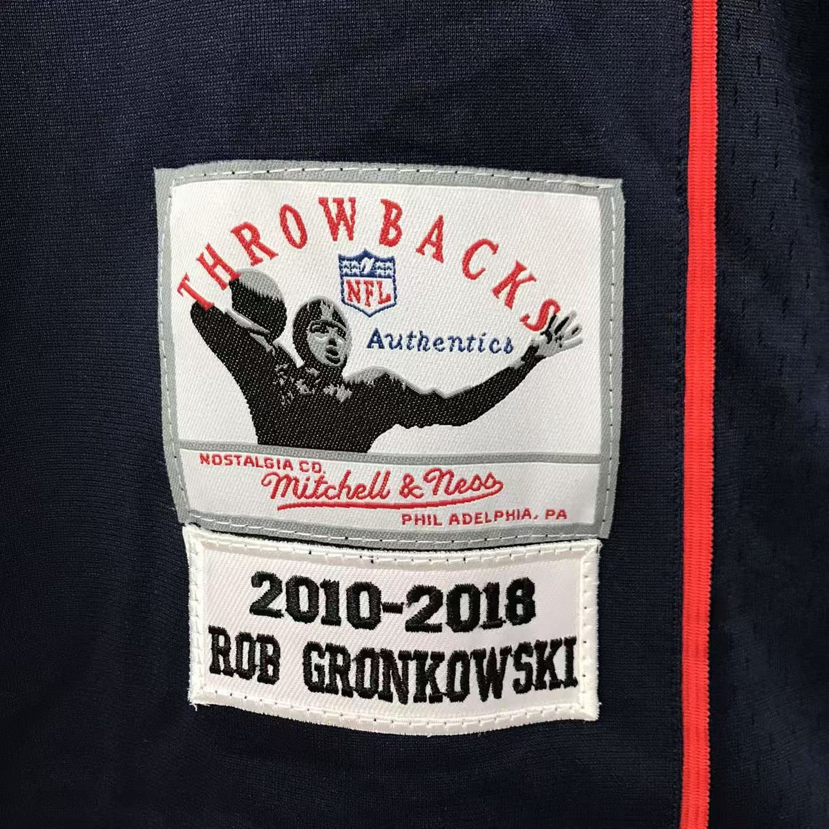 Rob Gronkowski New England Patriots NFL Mitchell & Ness Jersey Blue product image 3, provided for visual reference and