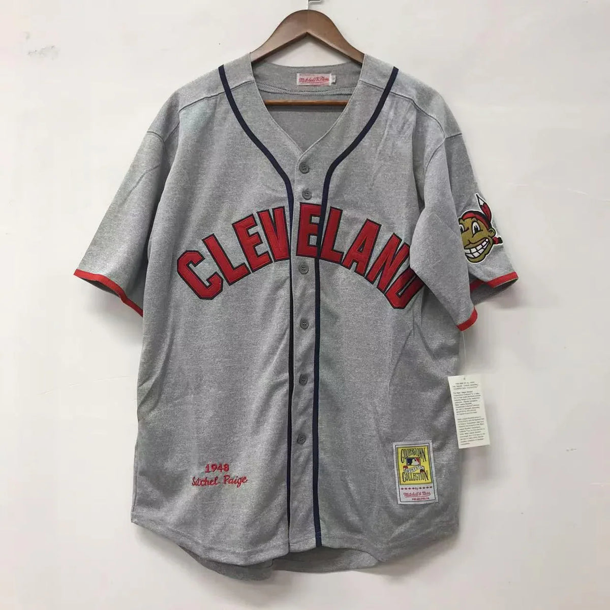 Satchel Paige Cleveland Indians Jersey Mitchell & Ness Gray product image 3, provided for visual reference and product