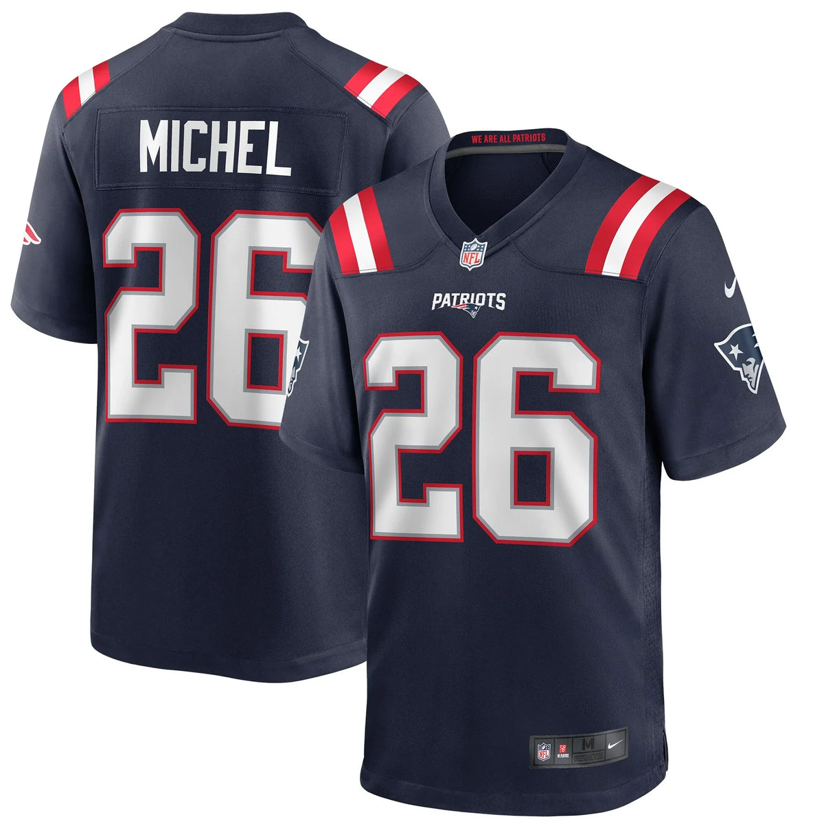 Sony Michel New England Patriots Official NFL Nike Jersey blue product image 1, provided for visual reference and product